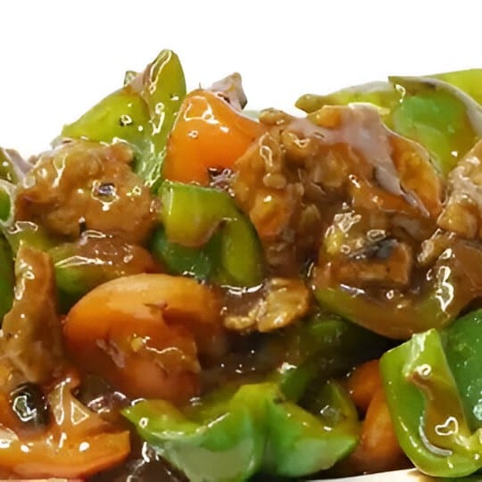 Beef, Tomato & Green Pepper.