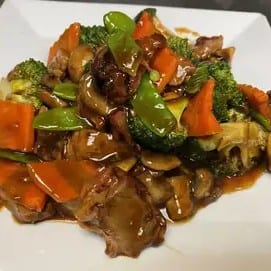 BBQ Pork with Vegetables.