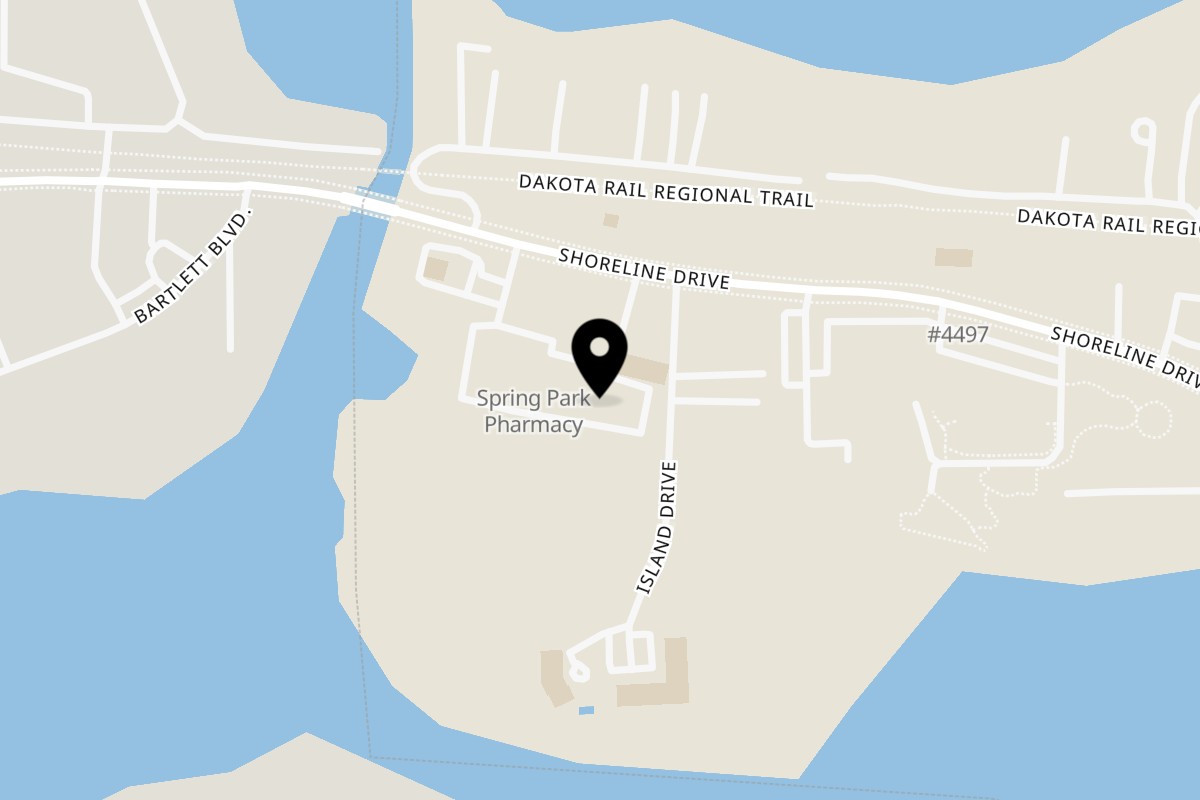 Map showing the location of Asian Bistro on 4669 Shoreline Dr in Spring Park